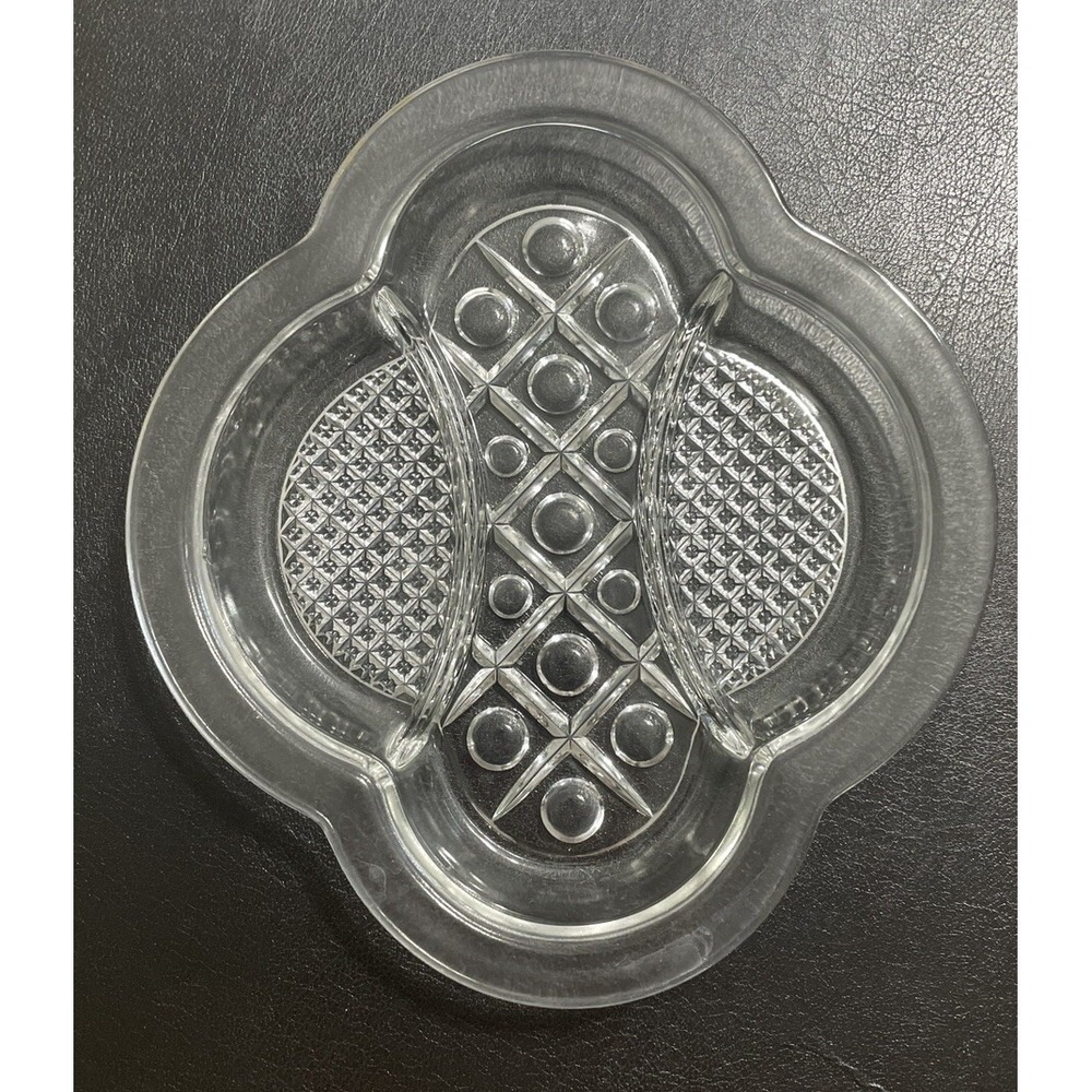IMPERIAL GLASS OHIO Cape Cod Clear 3-Part Oval‎ Relish Dish Pretty Unique